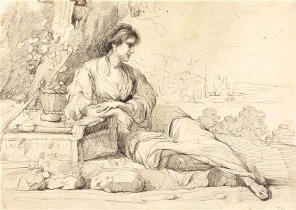 John Hamilton Mortimer - Reclining Female Figure in an Italian Landscape - Google Art Project