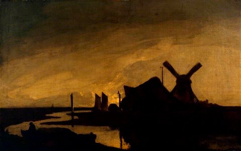 John Crome (1768-1821) - Moonrise on the Yare (^) - N02645 - National Gallery