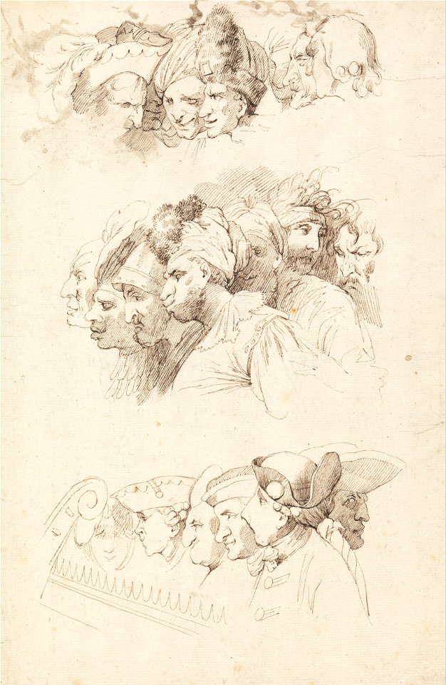 John Hamilton Mortimer - Studies of Groups of Heads - Google Art Project