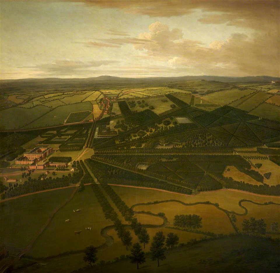 John Harris (active 1713-1759) - A Bird's-Eye View of Dunham Massey from the Southwest - 932337 - National Trust