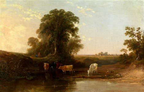 John F Tennant (1796-1872) - Landscape with Cattle, Near Scarborough - RCIN 408916 - Royal Collection
