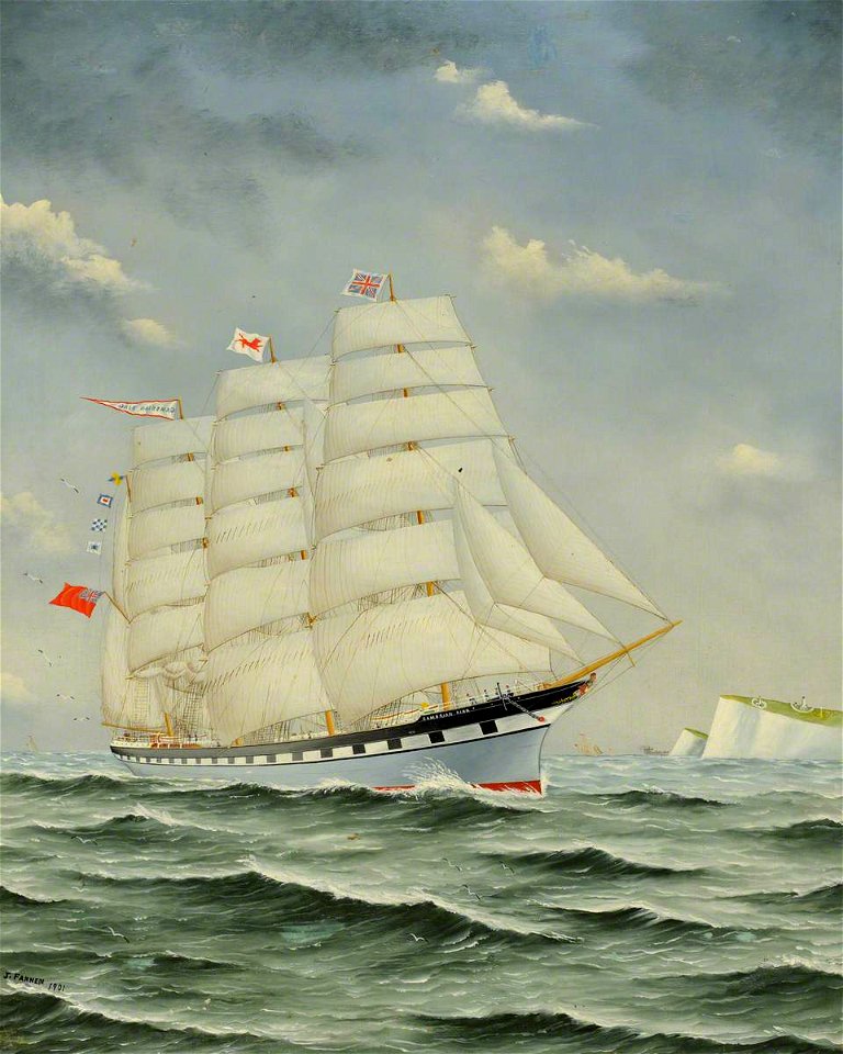 John Fairbairn Fannen (1847-1904) - The Barque 'Cambrian King' - BHC3767 - Royal Museums Greenwich
