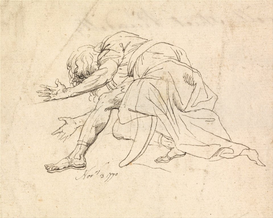 John Hamilton Mortimer - A Man Kneeling - Google Art Project