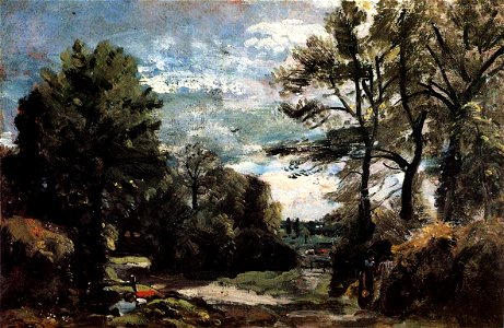 John Constable - A Lane near Flatford - WGA05187. Free illustration for personal and commercial use.
