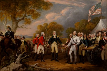 John Trumbull - The Surrender of General Burgoyne at Saratoga, October 16, 1777 - 1832.7 - Yale University Art Gallery. Free illustration for personal and commercial use.
