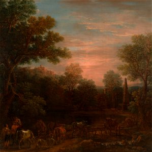 John Wootton - Classical Landscape- Evening - Google Art Project