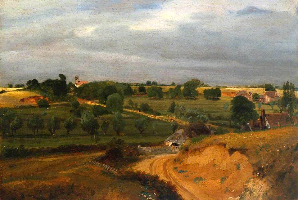 John Constable (1776-1837) - Brightwell Church and Village - T03121 - Tate