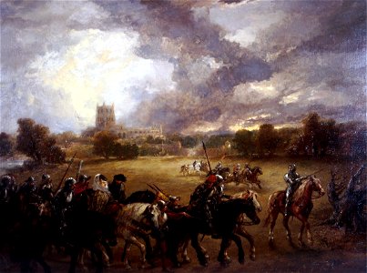 John Gilbert - Margaret of Anjou Taken Prisoner After the Battle of Tewkesbury (1875) levelled