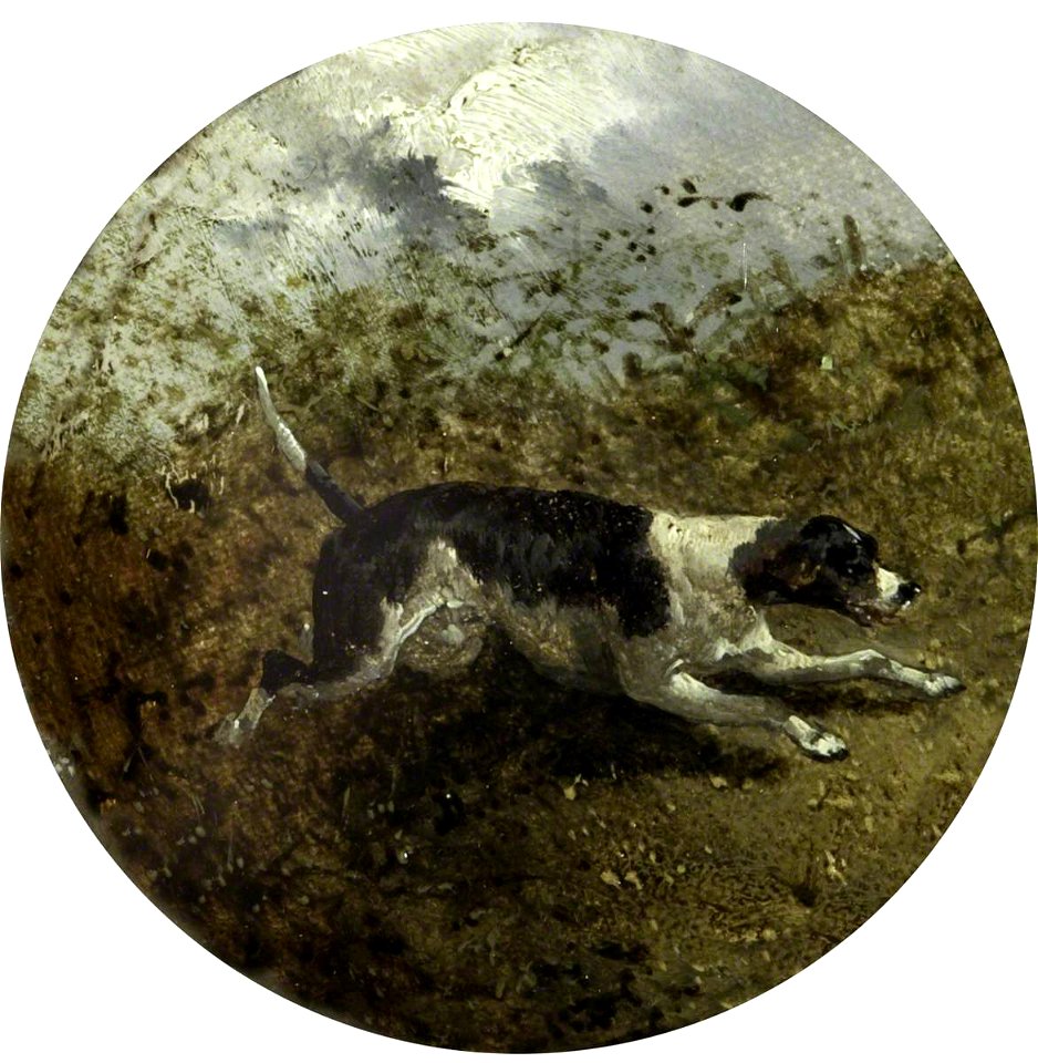 John Frederick Herring I (1795-1865) - Eight Circular Foxhunting Scenes, Hound in a Landscape - 446676 - National Trust
