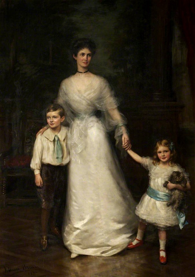 John Ernest Breun (1862-1921) - Elizabeth Louisa Penelope Theobald (d.1959), Countess of Stamford, and Her Two Children, Roger Grey - 932329 - National Trust