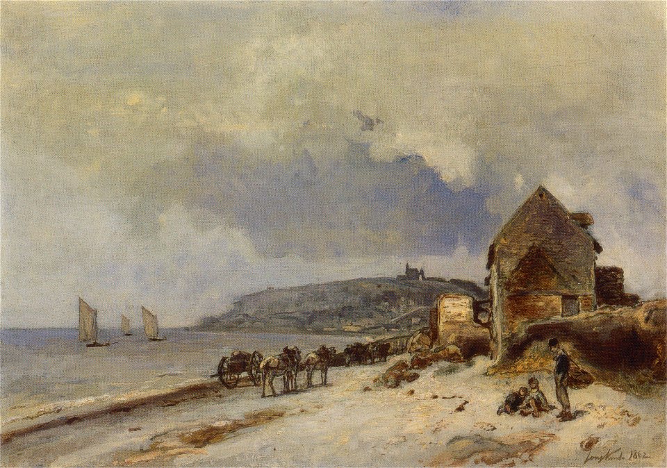 The Beach at Sainte-Adresse by Johan Barthold Jongkind, 1862