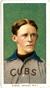 Johnny Evers, Chicago Cubs, baseball card portrait LCCN2008675172