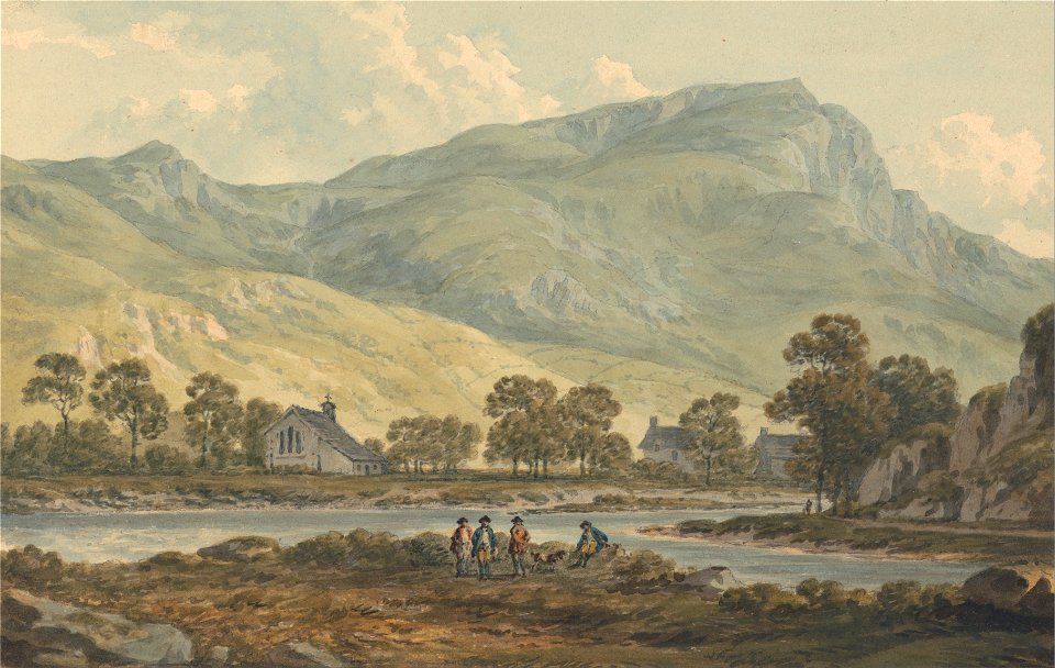 John Warwick Smith - The Priory of Beddgelert, Caernarvonshire - Google Art Project