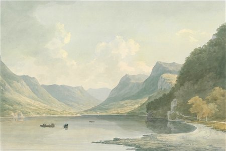 John Warwick Smith - Ullswater, Looking toward Patterdale - Google Art Project. Free illustration for personal and commercial use.