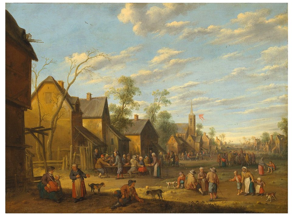 Joost cornelisz droochsloot a village with peasants 6272746060515) - Edited (1)