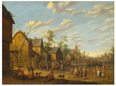 Joost cornelisz droochsloot a village with peasants 6272746060515) - Edited (1)