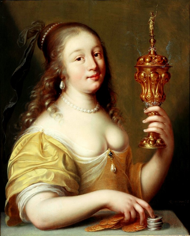 Jonge vrouw met gouden bokaal Centraal Museum 10282
