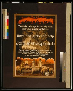 Join a sheep club Twenty sheep to equip and clothe each soldier - - HS. LCCN00651569. Free illustration for personal and commercial use.