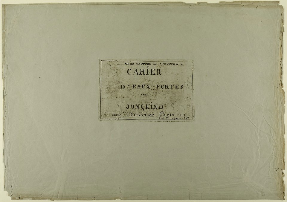 Jongkind - Cover page, from Cahier de six eaux-fortes, vues de Hollande, 2009.671