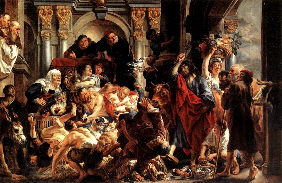 Jordaens Christ driving the Merchants from the temple