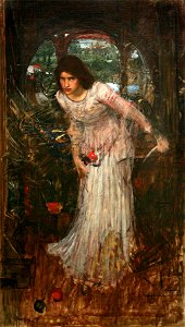 John William Waterhouse - The Lady of Shalott (from the poem by Tennyson). Free illustration for personal and commercial use.