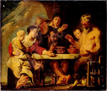 Jordaens, Jacob (I) - Satyr and Peasants - Google Art Project