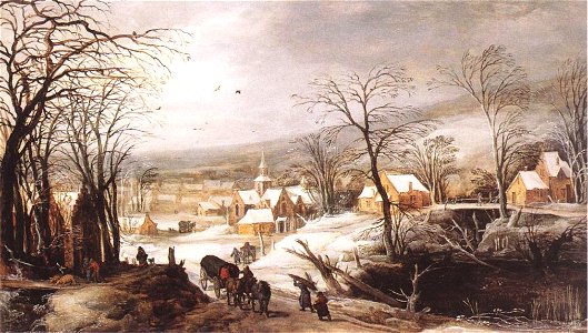 Joos de Momper (II) - Winter landscape - WGA16140. Free illustration for personal and commercial use.