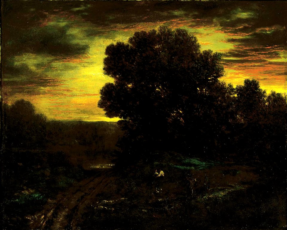 David Johnson - River Landscape at Sunset - 1981.147.2 - Smithsonian American Art Museum