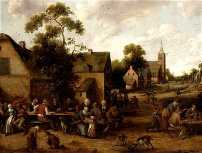 Joost Cornelisz. Droochsloot - Village Scene - WGA6685. Free illustration for personal and commercial use.
