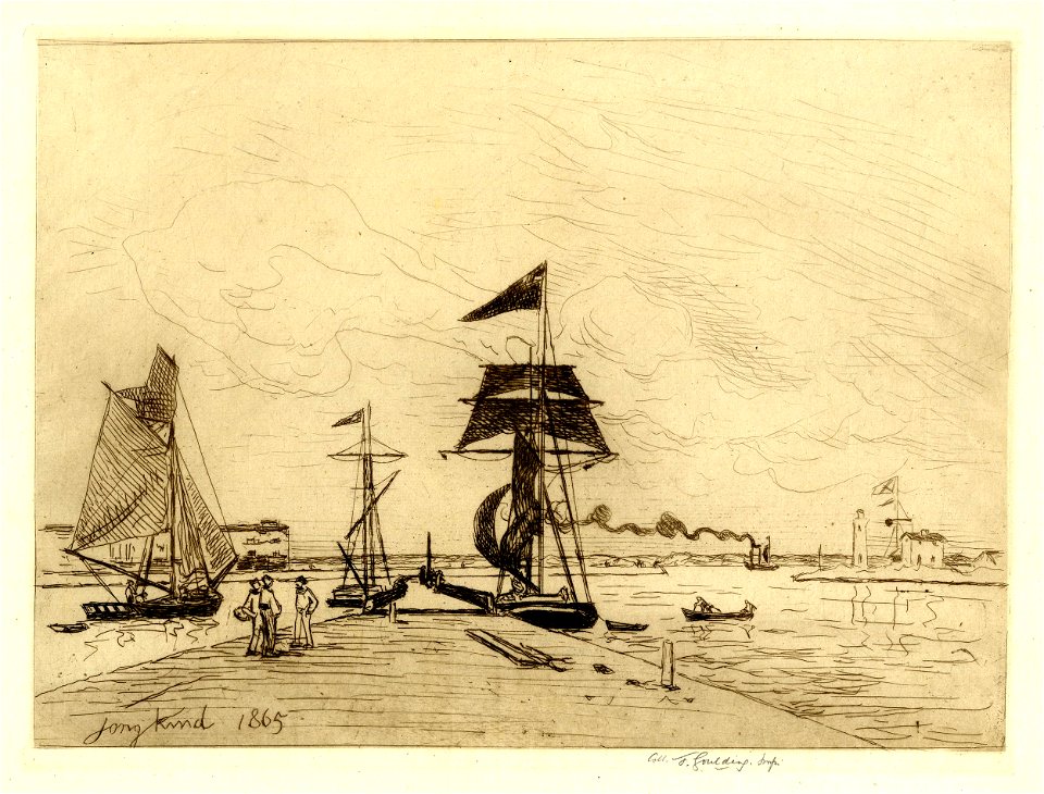 Jongkind - Jetée en bois dans le port de Honfleur, 1949,0411.4271