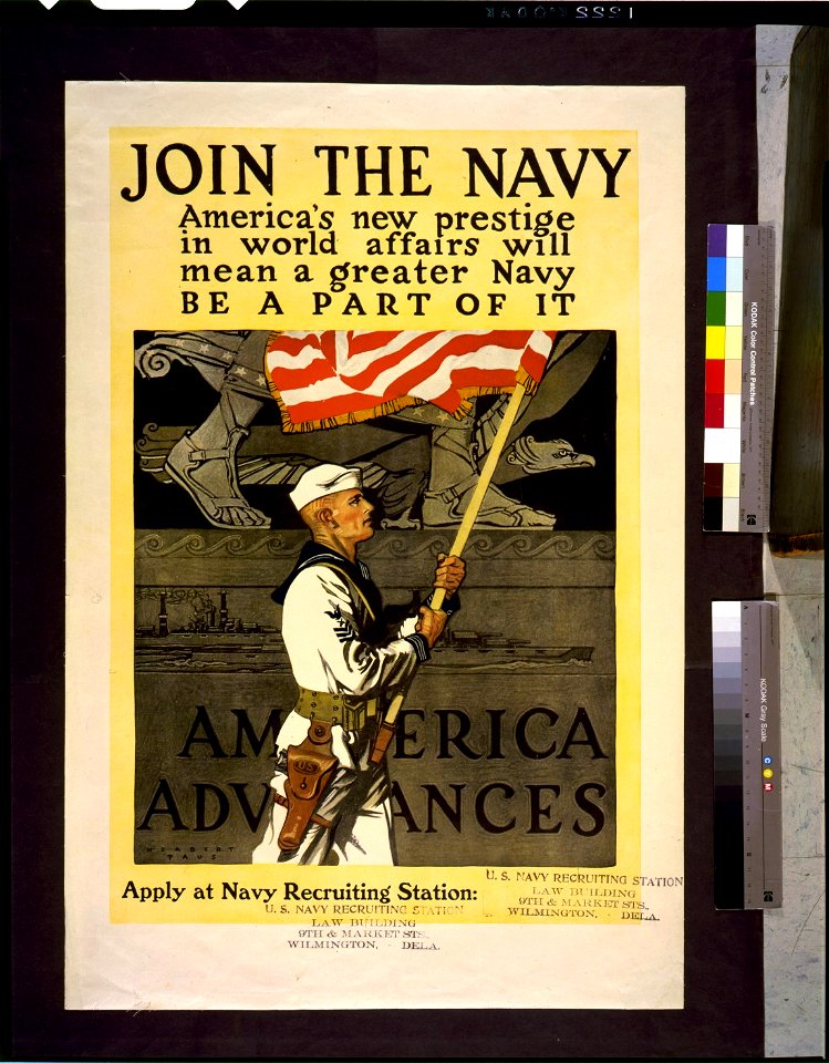 Join the Navy; America's new prestige in world affairs will mean a greater Navy. Be a part of it. America advances - Herbert Paus. LCCN94513945