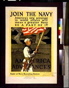Join the Navy; America's new prestige in world affairs will mean a greater Navy. Be a part of it. America advances - Herbert Paus. LCCN94513945. Free illustration for personal and commercial use.
