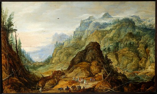 Joos de Momper II - Mountain landscape with a caravan - M.Ob.1462 MNW - National Museum in Warsaw