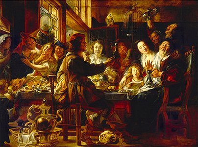 Jordaens, Jacob – Wie Die Alten Sungen So Zwitschern Die Jungen – 1664. Free illustration for personal and commercial use.