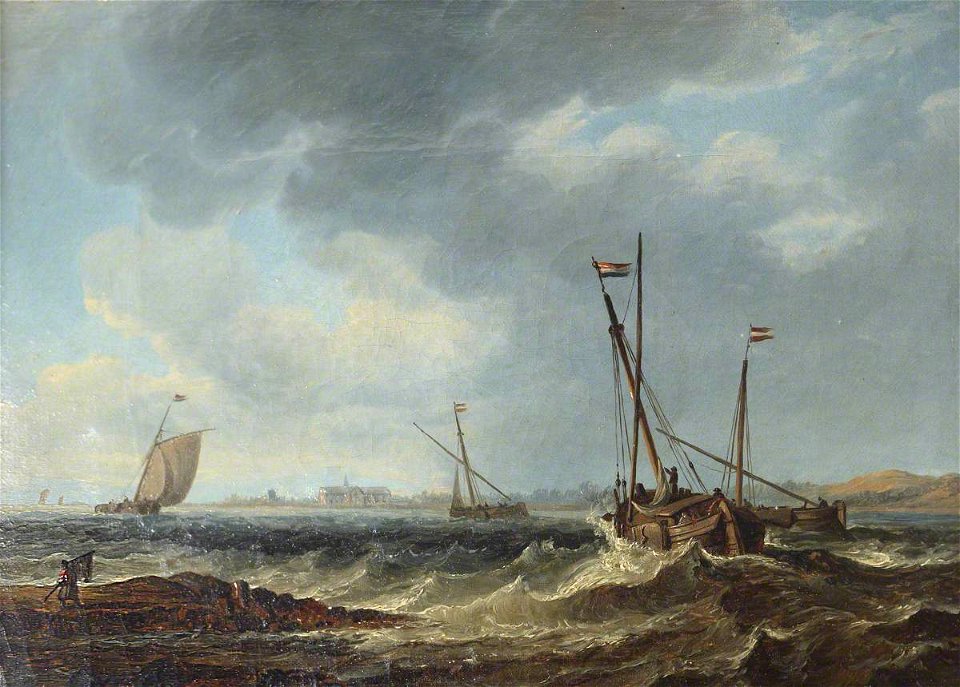 John Wilson Carmichael (1799-1868) - Fishing Boats on a Choppy Sea - 515756 - National Trust