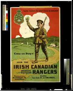 Join the Irish Canadian Rangers Overseas Battalion LCCN2005696931. Free illustration for personal and commercial use.