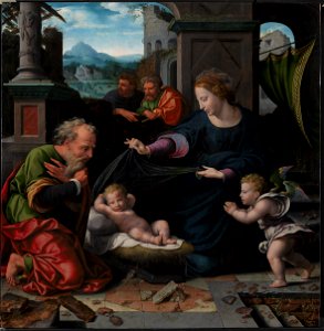 Joos van Cleve - The Holy Family - KMSsp2 - Statens Museum for Kunst. Free illustration for personal and commercial use.