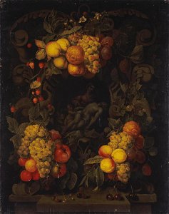 Joris van Son - Pietà with a Garland of Fruit