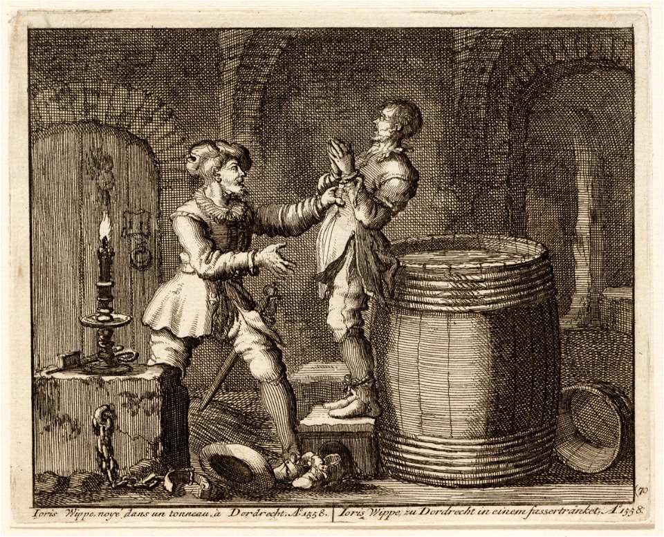 Joris Wippe uit Dordrecht even voordat hij in een vat wordt verdronken, objectnr A 41917