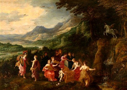 Joos de Momper (II) - Helicon or Minerva's Visit to the Muses - WGA16126