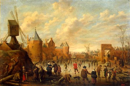 Joost Cornelisz. Droochsloot - Winter in a Dutch Town - WGA6690. Free illustration for personal and commercial use.