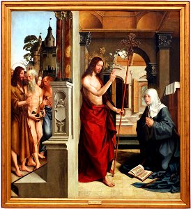 Jorge alfonso, retablo della madre di dio, 1515, 05 apparizione di cristo risorto alla vergine 1