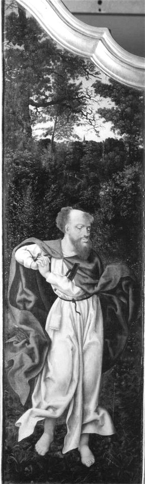 Joos van Cleve - Beweinungstriptychon, Hl. Matthias Rückseite, Maria der Verkündigung - 1476 A - Bavarian State Painting Collections
