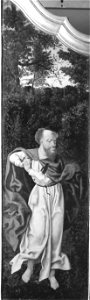 Joos van Cleve - Beweinungstriptychon, Hl. Matthias Rückseite, Maria der Verkündigung - 1476 A - Bavarian State Painting Collections