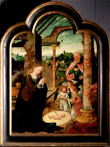 Joos van Cleve - Geburt Christi - GG 6347 - Kunsthistorisches Museum. Free illustration for personal and commercial use.