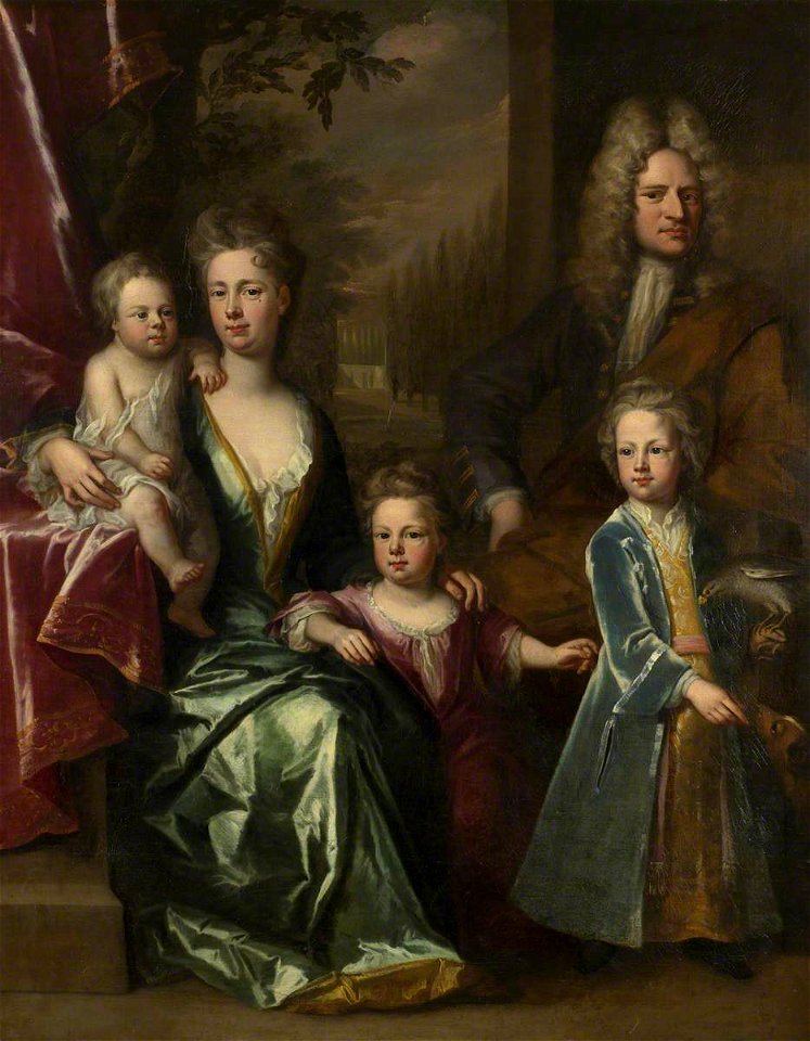 Jonathan Richardson the elder (1667-1745) - The Dryden Family, Edward Dryden (d.1717), His Wife, Elizabeth Allen and Their Children, John Dryden - 494748 - National Trust
