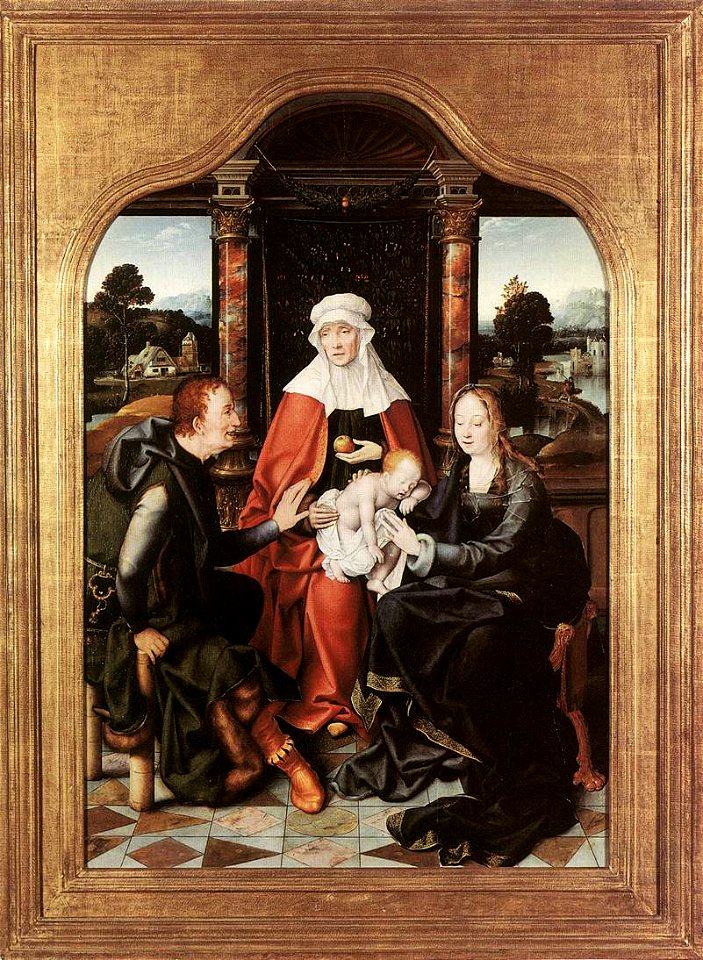 Joos van Cleve - St Anne with the Virgin and Child and St Joachim - WGA05049