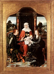 Joos van Cleve - St Anne with the Virgin and Child and St Joachim - WGA05049