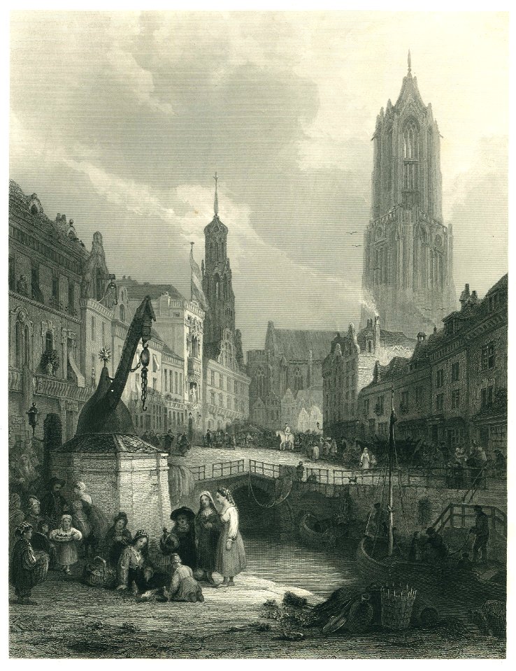 Jones - Vue d’Utrecht - Steel Engraving