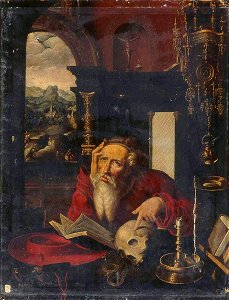 Joos van Cleve - Jerome in His Study. Free illustration for personal and commercial use.